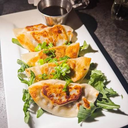 The Cellar at Duckworth's signature dishes The Cellar Burger
Charred Corn & Buttered Leek Risotto
Short Rib Gyoza Dumplings